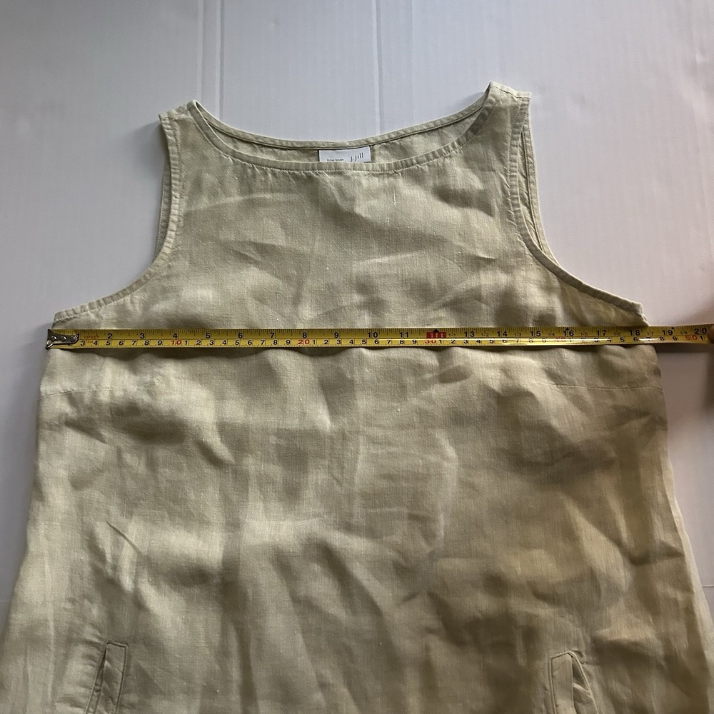 J Jill Linen Dress Light Green Shift Relaxed Fit Coastal Resort Wear Beach - Picture 5 of 8